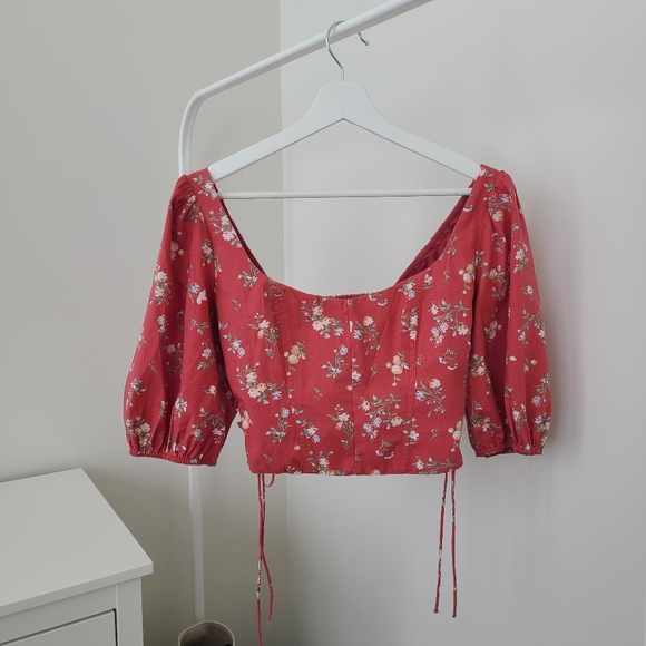 A&F Puff Sleeve Corset Top - Picture 1 of 6